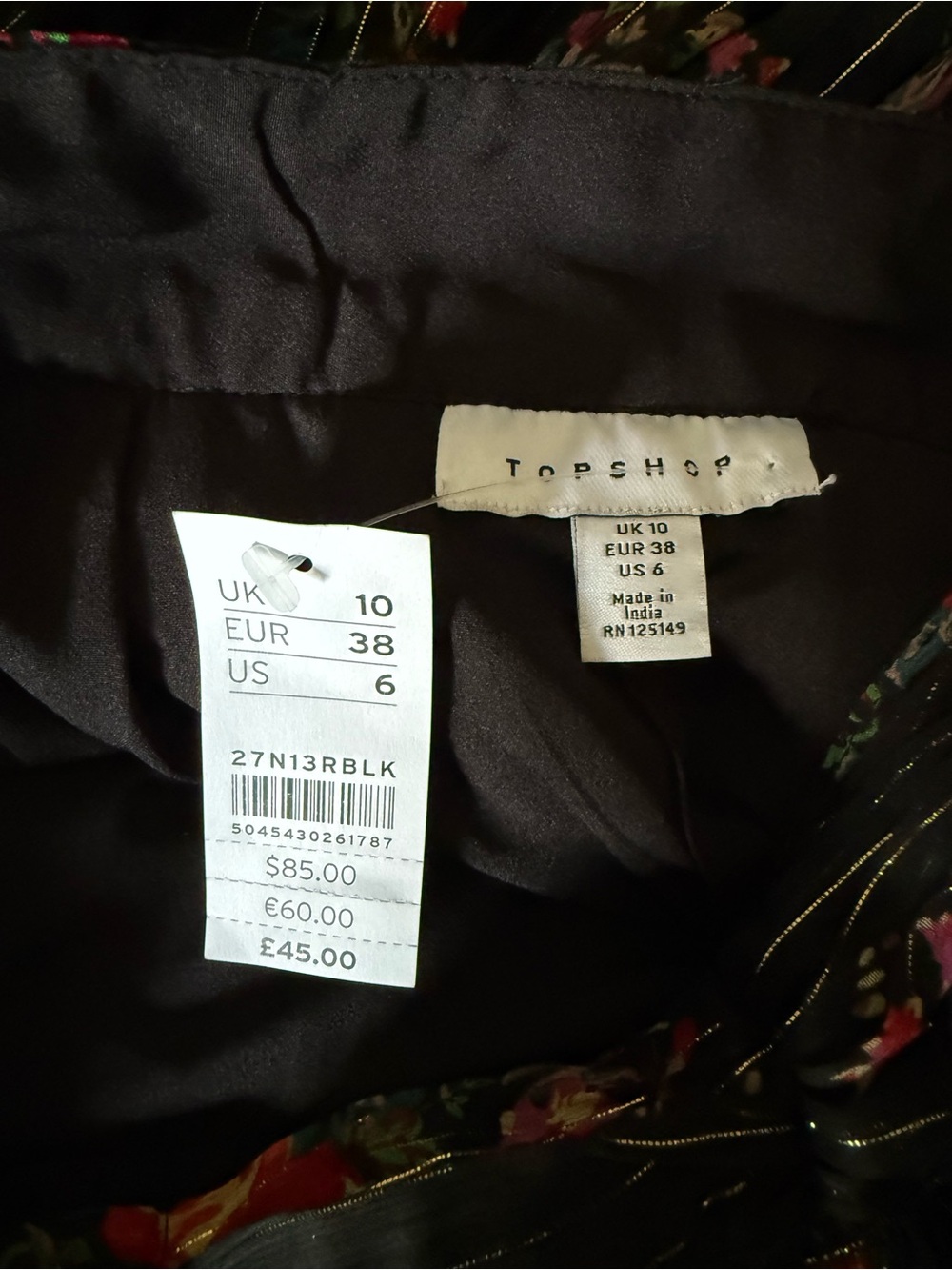 TOPSHOP Black Floral Ruffle Maxi Skirt - Picture 10 of 11